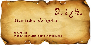 Dianiska Ágota névjegykártya