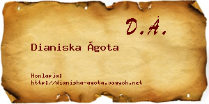 Dianiska Ágota névjegykártya